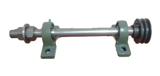 [A2185] Eje con Doble Polea para Sierra de Mesa o Taladro de Banco Casero - Modelo 206 - Tornillería 25/30mm
