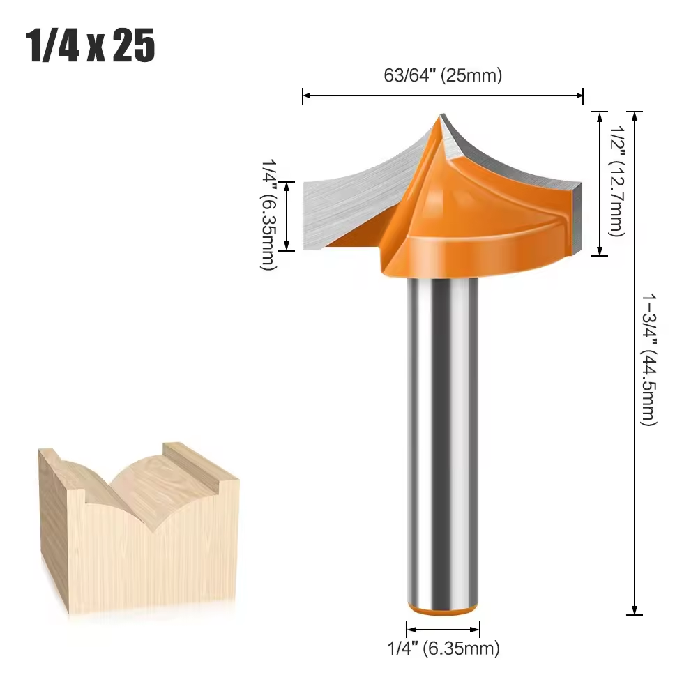 [A2211] Broca de Inglete de Bloqueo 45° (L-N017-1) – Vástago 1/4" – 1/4×25mm Ref: P135