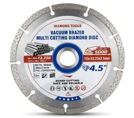 [A2223] Disco Diamantado Multi-Cutting Vacuum Brazed 4.5" (115mm) — Para Metal, PVC y Compuestos — 12.250 RPM