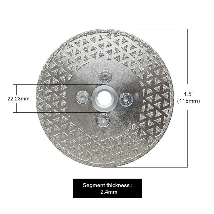 Disco diamante 4½" (115mm) doble cara — corte y pulido mármol/cerámica