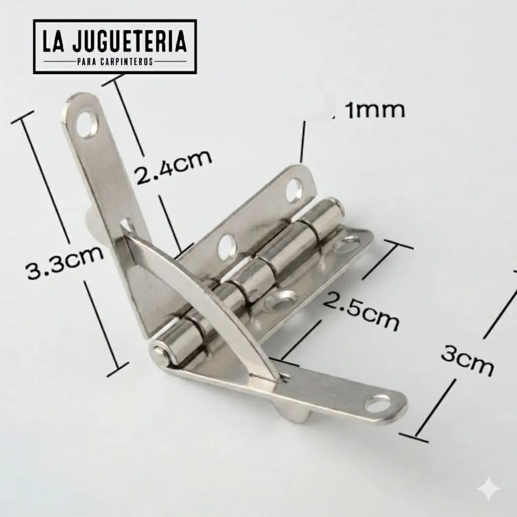 [A2329] Bisagras de latón macizo para cajas y joyeros de madera - Color Plateado