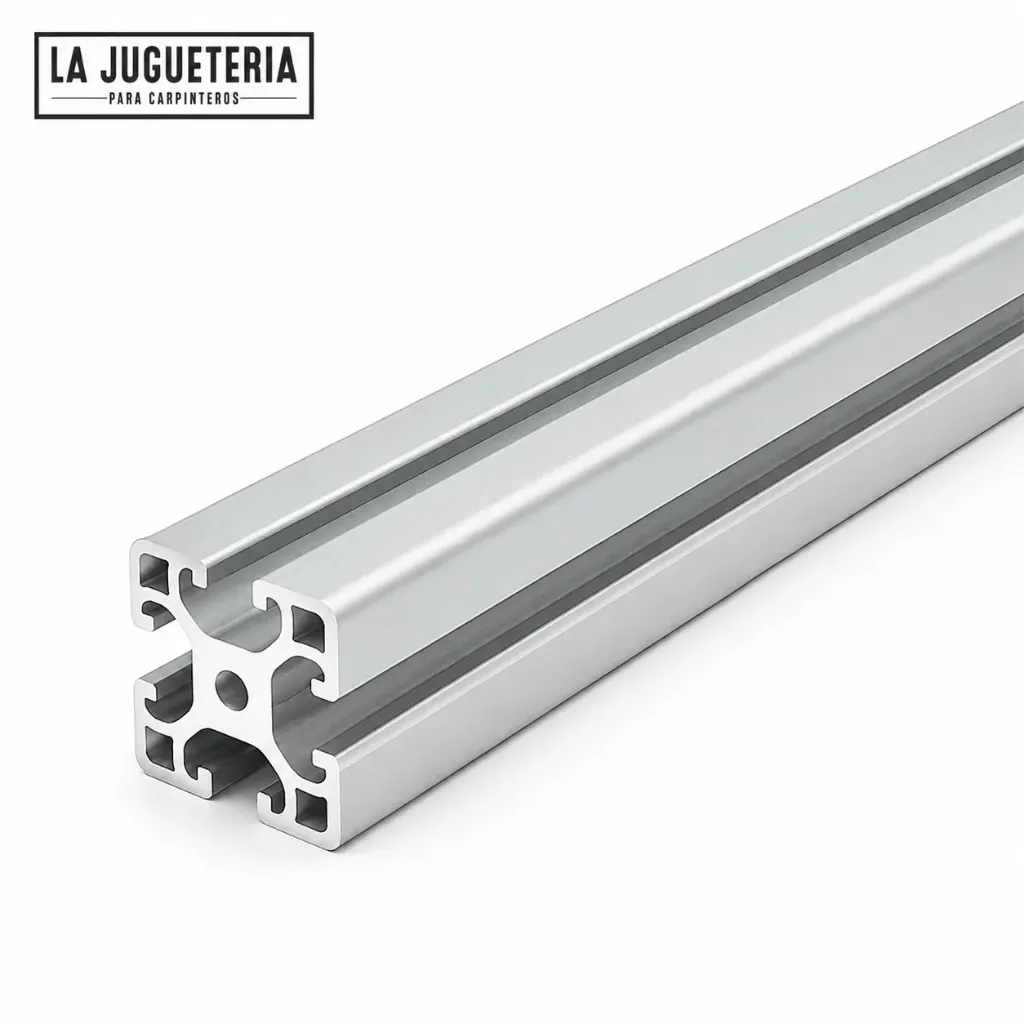[A2331] Perfil de aluminio 4040 - 250cm. Tipo T. Color Plata