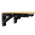 Soportes o escuadras plegables para estantes de acero inoxidable 20" - Set de 2 unidades - Negro
