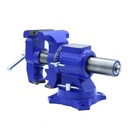 Tornillo de banco multiuso 4" con mordaza giratoria 360° y base giratoria
