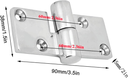 Bisagra desmontable de acero inoxidable 316 pulido espejo 90 × 38 mm - Lado Derecho