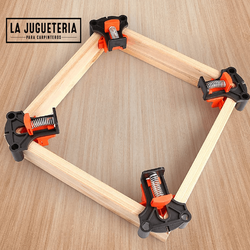 [A026] Abrazaderas/prensas de ángulo recto 90º para carpintería 5-22mm. Caja 4 Unidades