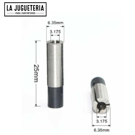 [A038] Adaptador para vástago de la fresa de router 6.35-3.175