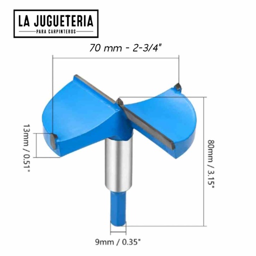 [A112] Broca forstner de 70 mm  - Punta de Carburo