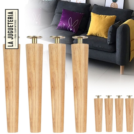 [A214] Conjunto de Tuercas T de acero al carbono para instalación de patas de madera M12