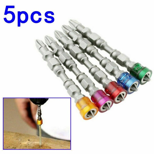 [A250] Destornilladores magneticos doble cabeza- vástago hexagonal de 1/4 "- Ph2 Phillips- 65mm. Set 5 uds.