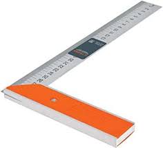 [194] Escuadra para carpintero, acero inoxidable, 12″ naranja Trupper