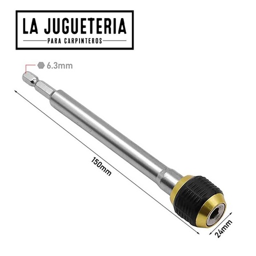 [A290] Extensor taladro 150 mm conector adaptador de portabrocas de liberación rápida