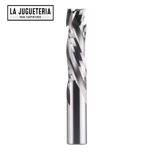[A334] Fresa de compresión, 1.1/2"x3" Z2+2 -38 mm de corte tipo End Mill  Calidad HRC 60 para router y CNC. Vástago de 1/2". Ref.G32