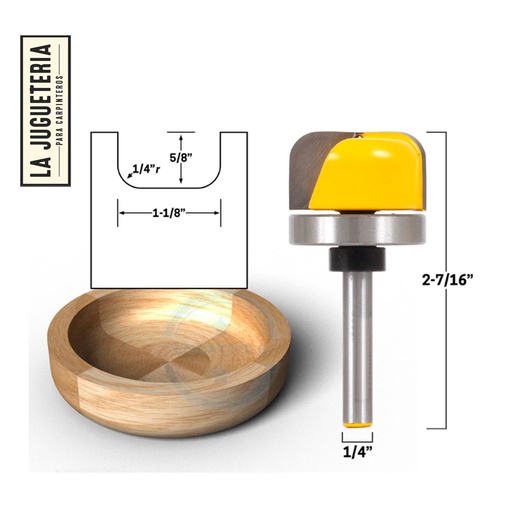 [A380] Fresa para bordes de cuencos. Vástago 1/4". Ref.P20