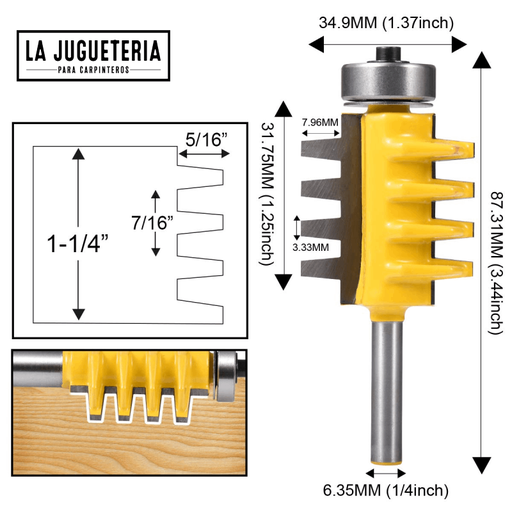 [A397] Fresa para unión tipo dedo (Finger, Espiga). Vástago de 1/4". Ref.P01