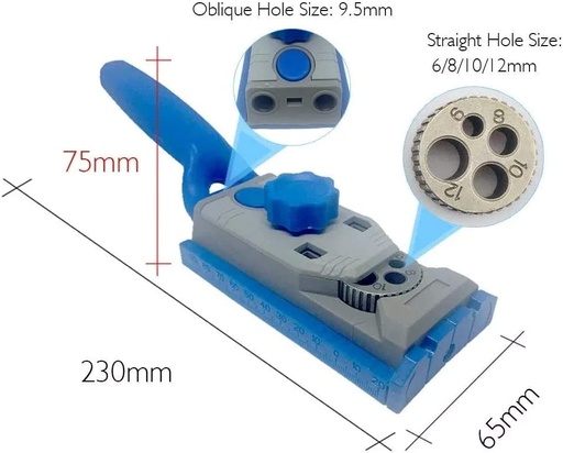 [A591] Plantilla Pocket hole y tarugos para carpintería