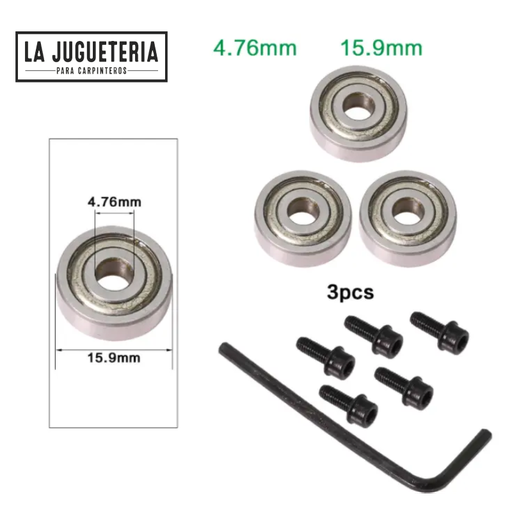 [38] Rodamientos para fresas 4,76*15,9mm. Set 3 pcs