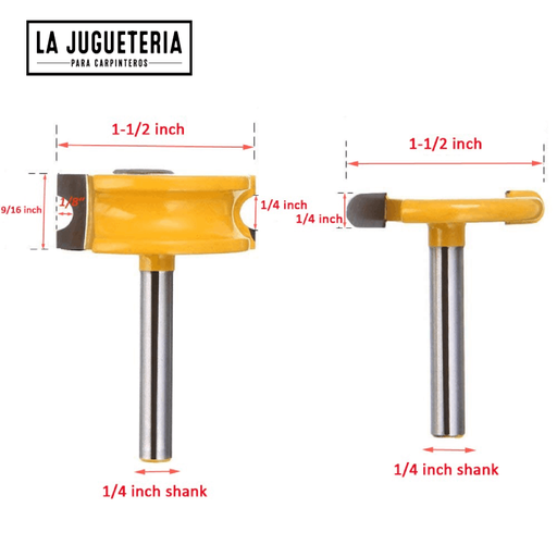 [A357] Fresa de unión para toneles. Vástago 1/4". Set 2 pcs. Ref.P12
