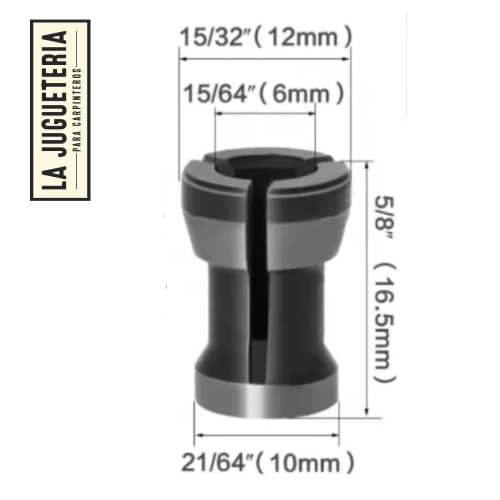 [A031] Adaptador de alta precisión Collet de 6 mm para router