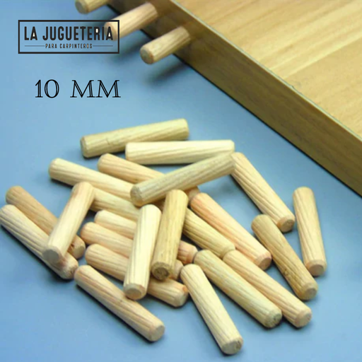 [A721] Tarugos de madera de 10 mm x 40 mm (3/8")- Paquete de 100 unidades