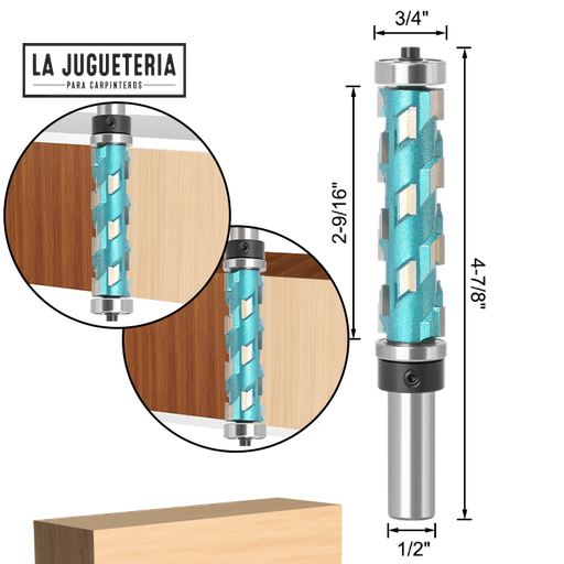 [A322] Fresa  copiadora  corte 3/4"* 68 mm con 2 rodamientos. Vástago de 1/2". G37
