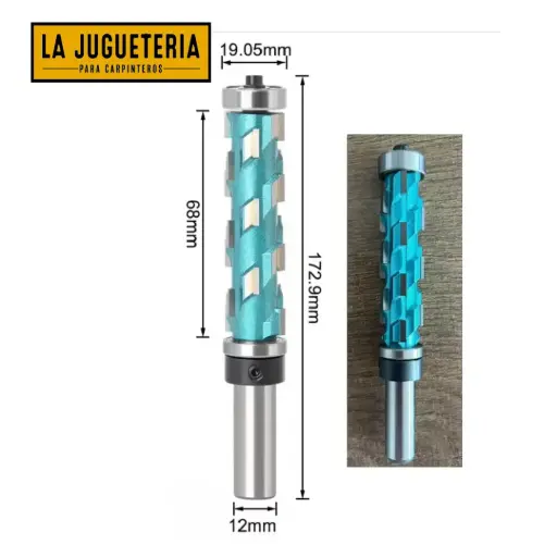 [A322] Fresa  copiadora  corte 3/4"* 68 mm con 2 rodamientos. Vástago de 12mm. G37