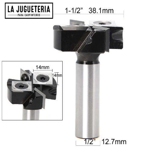 [A374] Fresa niveladora de insertos/ limpiafondos D40*12*12*12 2+2. Vástago 1/2". Ref. G48