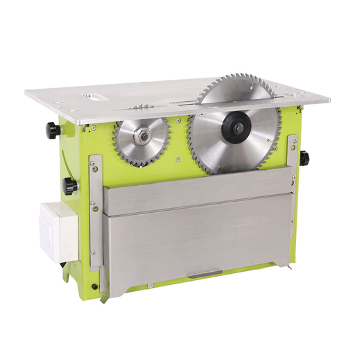 Sierra de mesa con disco incisor y colector de polvo. Plegable y portable. 110 V  Potencia: 2.600 W, potencia incisor : 1.600 W.