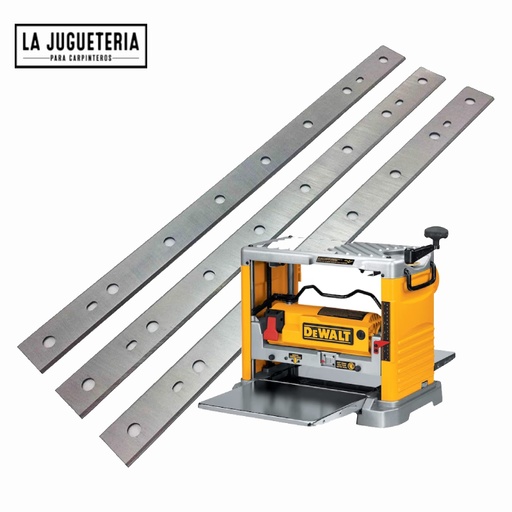 [A234] Cuchillas cepilladoras HSS para DeWalt DW734  con reemplazo de 12.5 pulgadas tratadas térmicamente de doble filo 1 juego (3 piezas)