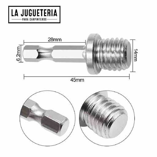 Conversor de M14 a 22 mm para amoladora 4-1/2