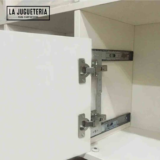 [A640] Riel de gabinete de carga lateral grueso 350 mm, bisagras de puerta plegables, herrajes para muebles de madera, bucle oculto, 1 Juego Pocket Door