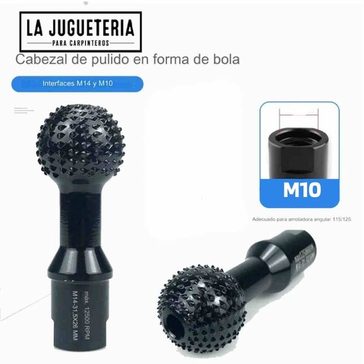 [A083] Bola Escofina Esférica Para Amoladora Angular de desbaste M10