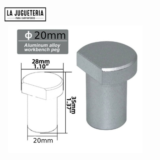 [A730] Tope para mesa de carpintero, tipo "perro" 20mm 