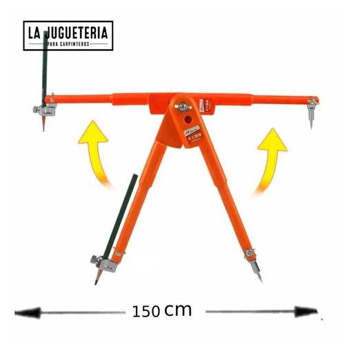 [A204] Compás de 60 pulgadas para geometría  de precisión de carpintero, ajustable de gran diámetro