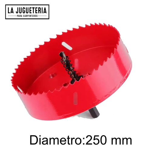 Sierra de Corona Bimetálica de 250 mm para Perforaciones de Precisión en Carpintería  (aprox. 10 pulgadas)