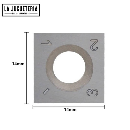 [A855] Inserto de carburo para torneado de madera CUADRADO 14x14x2mm 30º calidad Alemana. UNA UNIDAD 