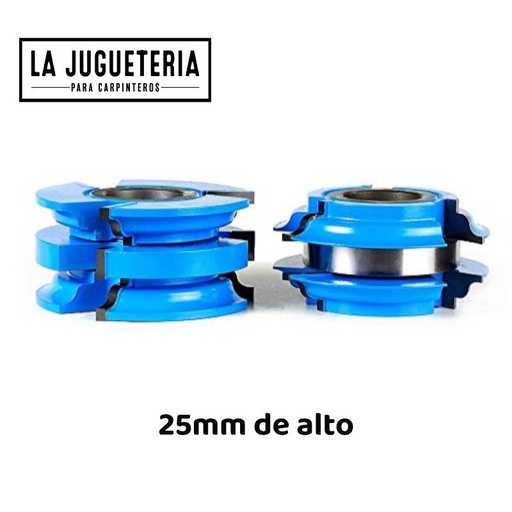 [A891] Set de Fresas para Trompo con Perfil de Unión de 1 Pulgada (25 mm) , moldura y contramoldura