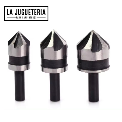 [A1052] Brocas avellanadoras de Acero al Carbono 12mm (7/16"), 16mm (5/8"), 19mm (3/4"). Set 3 piezas.