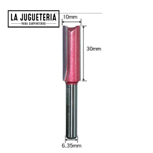[A1026] Fresa de corte recto 10 mm 3/8 .Vástago de 1/4". Ref.P62