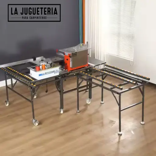 [A1138] WJS‑480 Sierra de Mesa Deslizante Multifuncional escuadradora – Mesa Plegable y Estable 