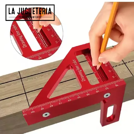 [A1010] Escuadra de Carpintero de Aluminio Regla T para 45°/90° - Herramienta de Medición de Precisión para Carpintería y Bricolaje