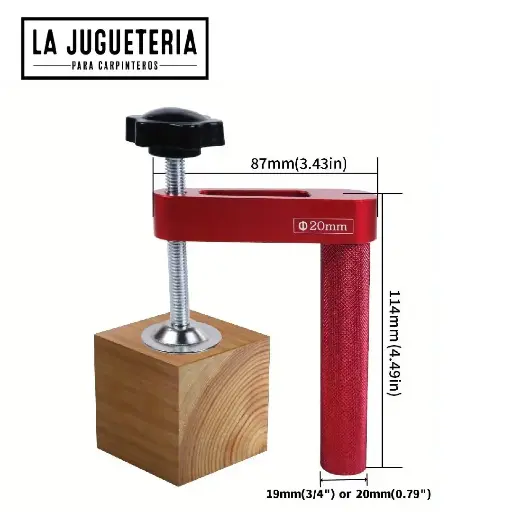 [A920] Abrazadera perro para Orificio de Banco 20 mm (0.79 in) – Fijación de Carpintería