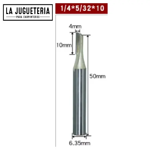 fresa recta CNC – Corte 3/32", , vástago 1/4"  Ref:P96