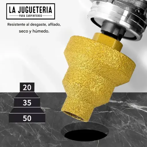 [A1038] Broca Escalonada de Cono con Recubrimiento de Diamante | 20 mm a 50 mm | Para Cerámica, Azulejo, Porcelanato y Piedra 