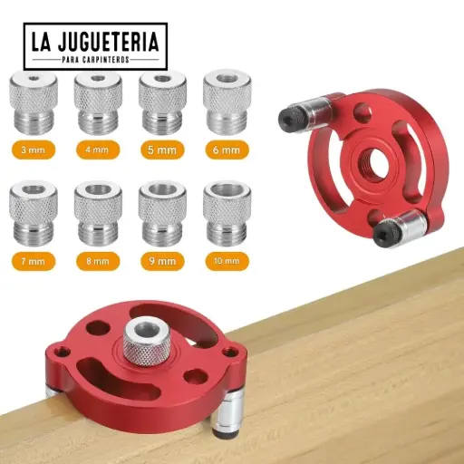 Localizador de Punzón Autocentrante con Bujes Intercambiables | Guía de Taladro para Espigas 3 a 10 mm | Aluminio CNC 