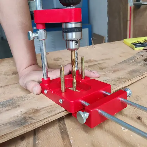 Guía de perforación para taladro con tope de profundidad Aluminio y plástico