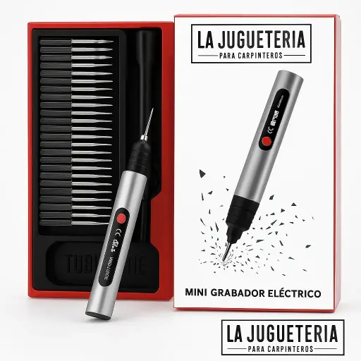 [A1140] Mini Grabador Eléctrico Portátil con 30 Puntas – Lápiz de Grabado Recargable para Madera, Vidrio y Metal 