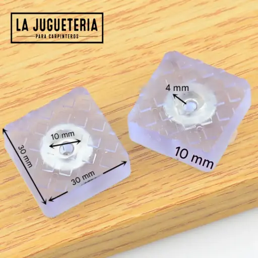 Topes de Silicona Transparente 30×30 mm – 4 mm de Grosor